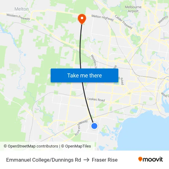 Emmanuel College/Dunnings Rd to Fraser Rise map
