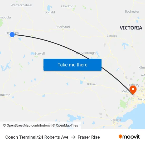 Coach Terminal/24 Roberts Ave to Fraser Rise map