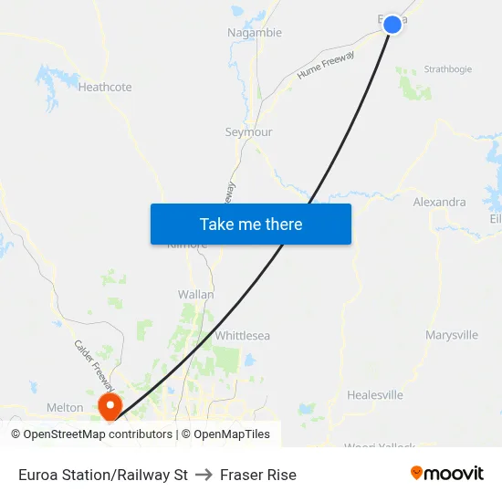 Euroa Station/Railway St to Fraser Rise map