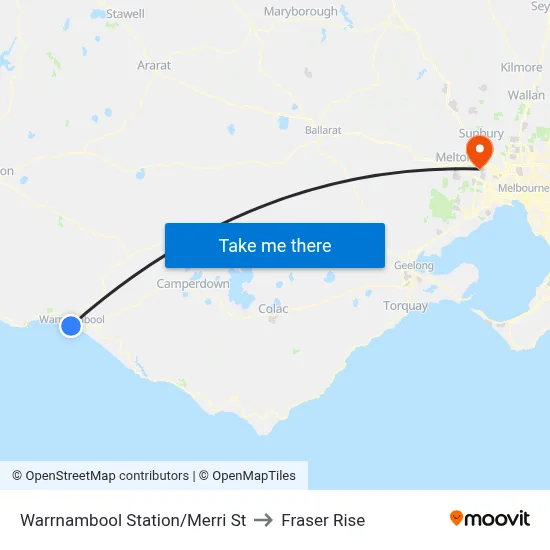 Warrnambool Station/Merri St to Fraser Rise map