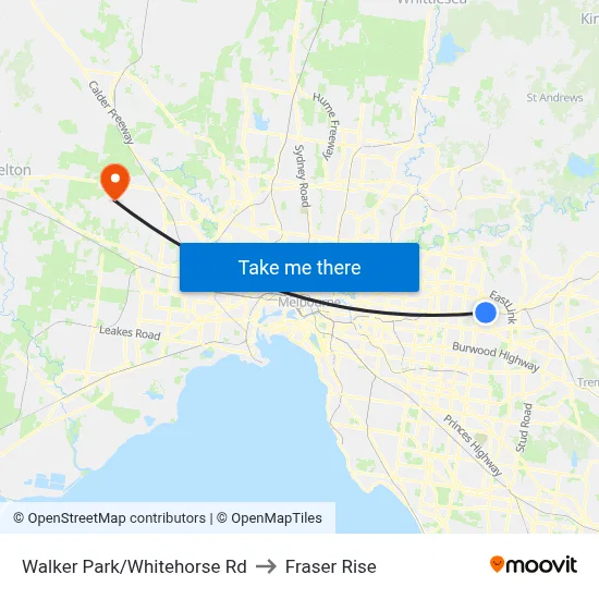 Walker Park/Whitehorse Rd to Fraser Rise map