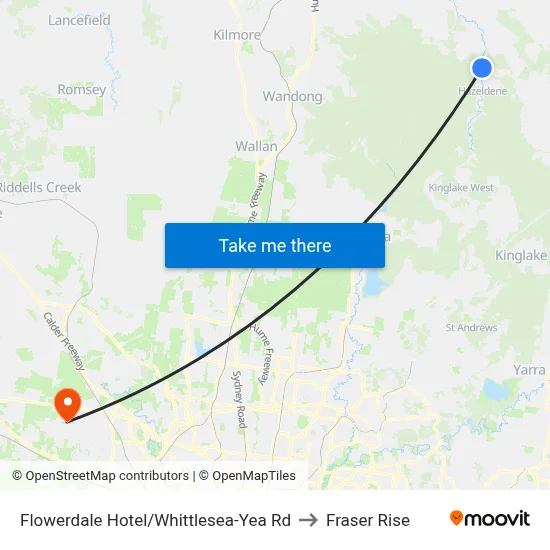 Flowerdale Hotel/Whittlesea-Yea Rd to Fraser Rise map