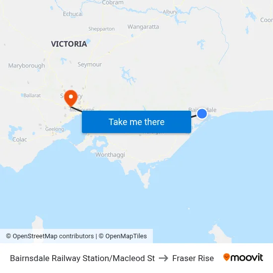 Bairnsdale Railway Station/Macleod St to Fraser Rise map