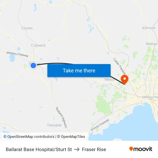 Ballarat Base Hospital/Sturt St to Fraser Rise map