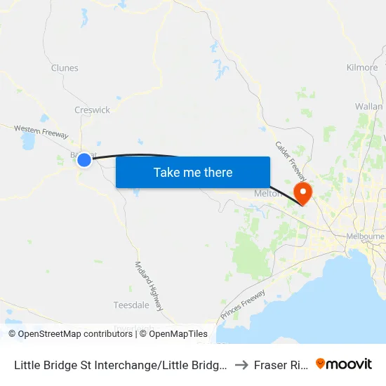 Little Bridge St Interchange/Little Bridge St to Fraser Rise map