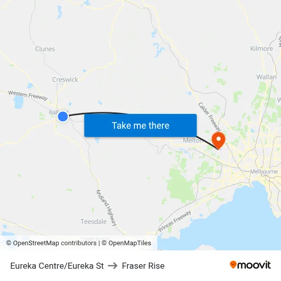 Eureka Centre/Eureka St to Fraser Rise map