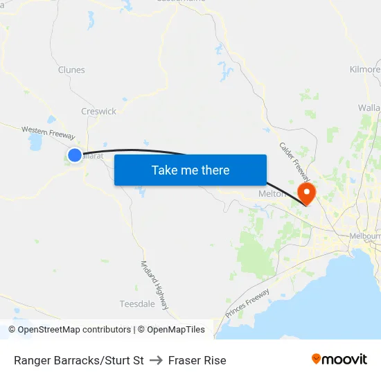 Ranger Barracks/Sturt St to Fraser Rise map