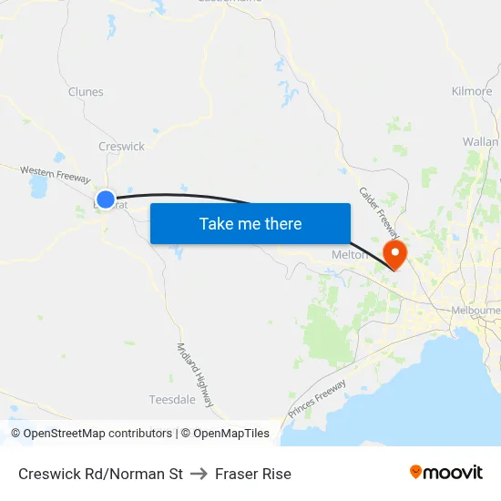 Creswick Rd/Norman St to Fraser Rise map