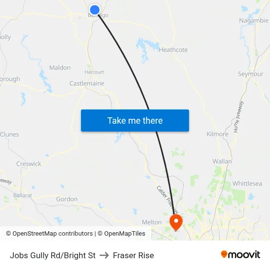 Jobs Gully Rd/Bright St to Fraser Rise map