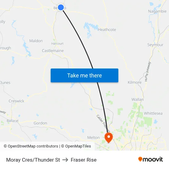Moray Cres/Thunder St to Fraser Rise map