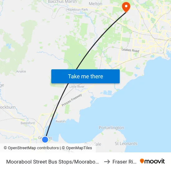 Moorabool Street Bus Stops/Moorabool St to Fraser Rise map