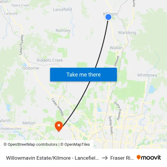 Willowmavin Estate/Kilmore - Lancefield Rd to Fraser Rise map