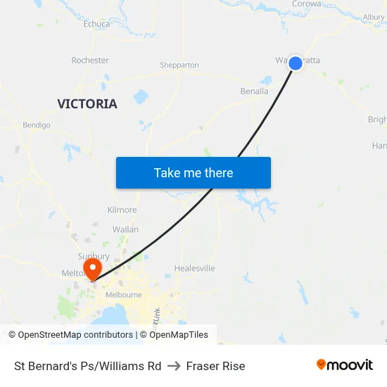 St Bernard's Ps/Williams Rd to Fraser Rise map
