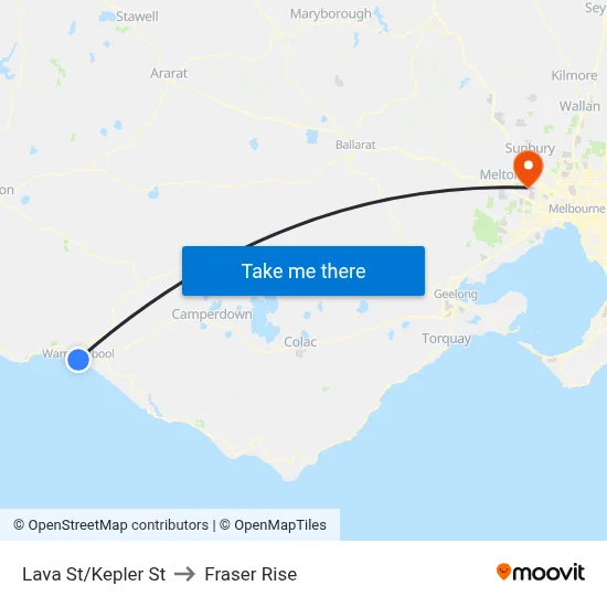 Lava St/Kepler St to Fraser Rise map