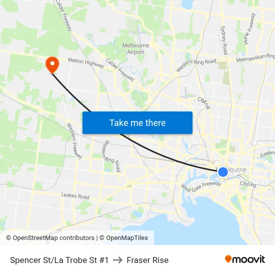 Spencer St/La Trobe St #1 to Fraser Rise map