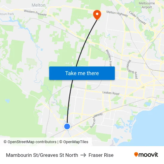 Mambourin St/Greaves St North to Fraser Rise map