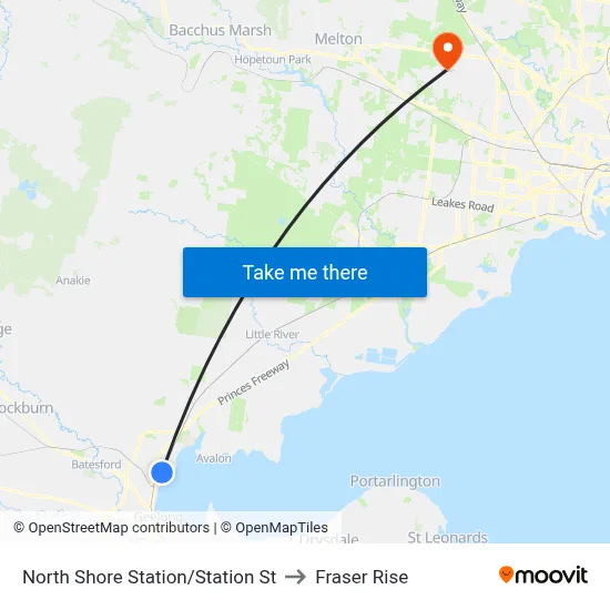 North Shore Station/Station St to Fraser Rise map