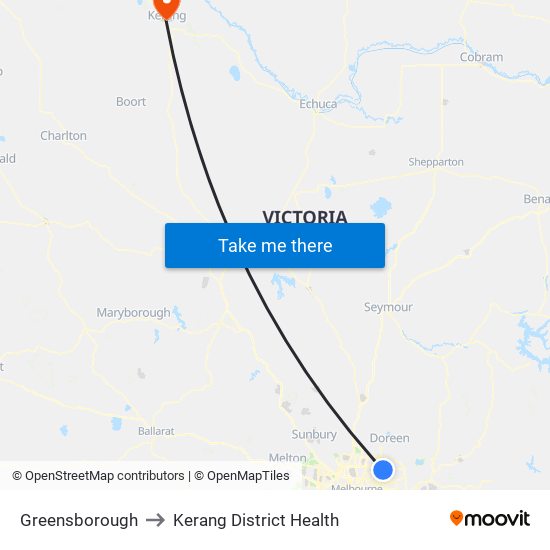 Greensborough to Kerang District Health map