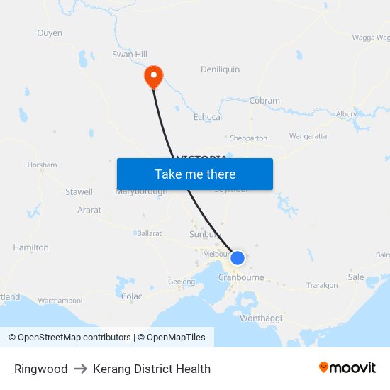 Ringwood to Kerang District Health map