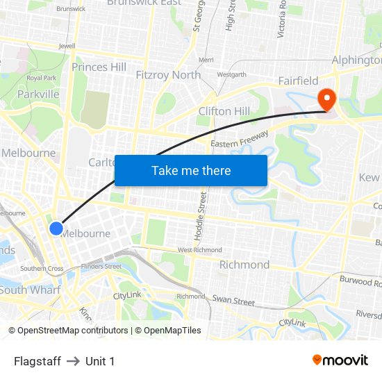 Flagstaff to Unit 1 map