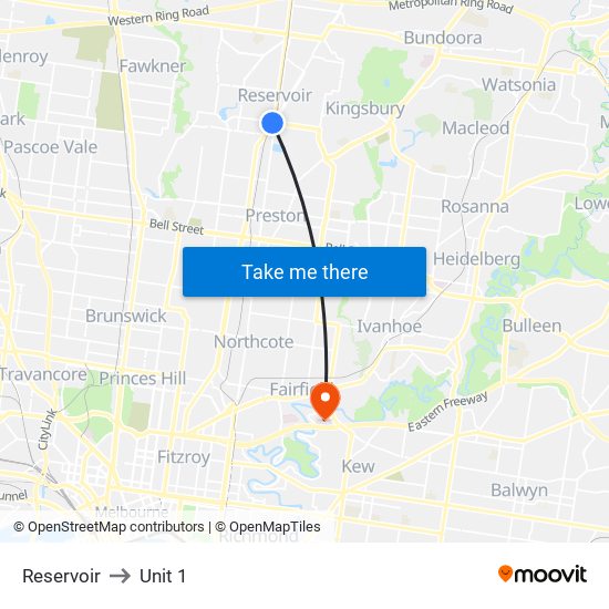 Reservoir to Unit 1 map