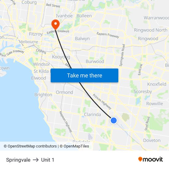 Springvale to Unit 1 map