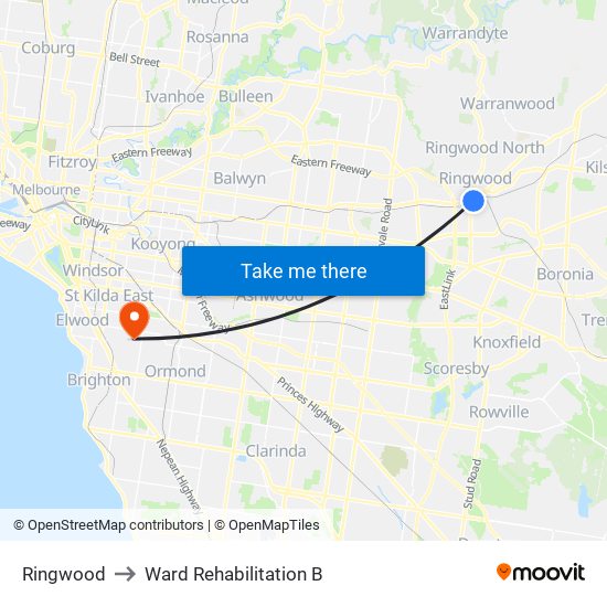 Ringwood to Ward Rehabilitation B map