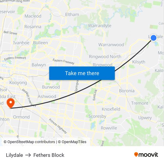 Lilydale to Fethers Block map