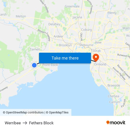 Werribee to Fethers Block map