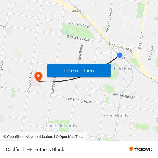 Caulfield to Fethers Block map