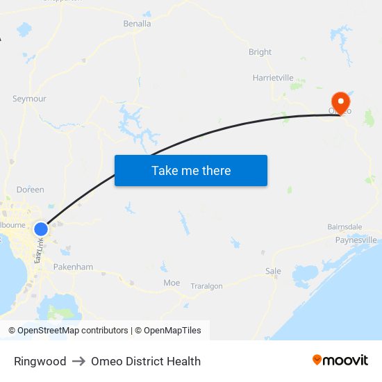 Ringwood to Omeo District Health map