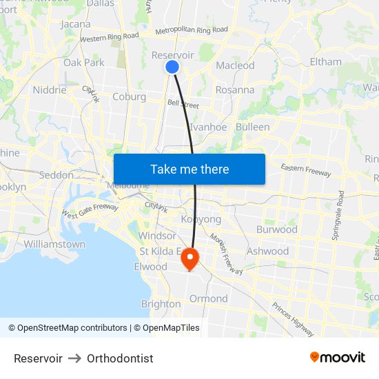 Reservoir to Orthodontist map