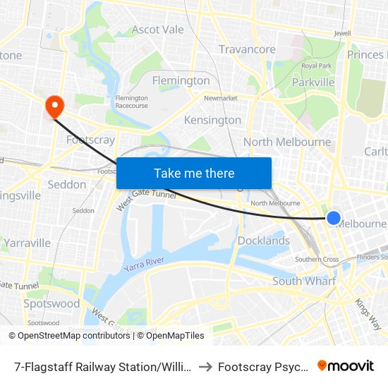 7-Flagstaff Railway Station/William St (Melbourne City) to Footscray Psycharitic Centre map