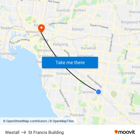 Westall to St Francis Building map