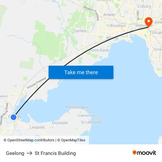 Geelong to St Francis Building map