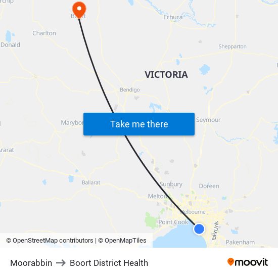 Moorabbin to Boort District Health map