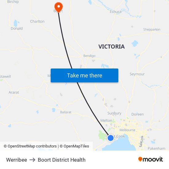 Werribee to Boort District Health map