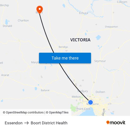 Essendon to Boort District Health map