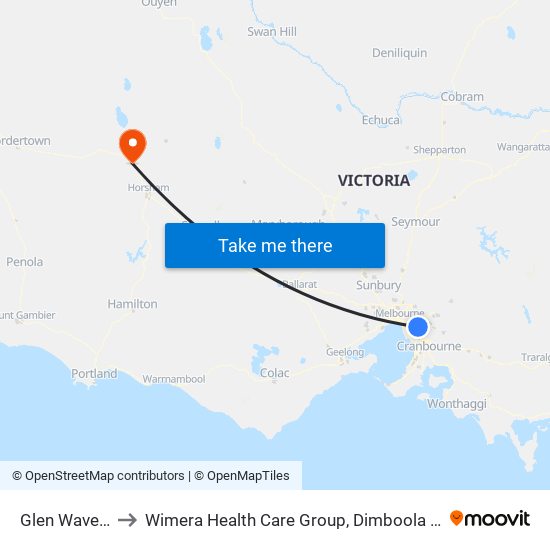 Glen Waverley to Wimera Health Care Group, Dimboola Campus map