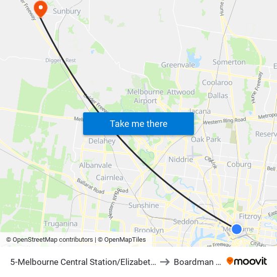 5-Melbourne Central Station/Elizabeth St (Melbourne City) to Boardman Stadium map