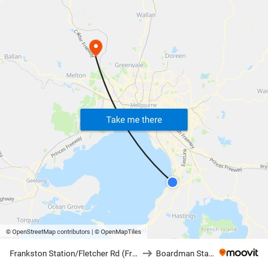 Frankston Station/Fletcher Rd (Frankston) to Boardman Stadium map