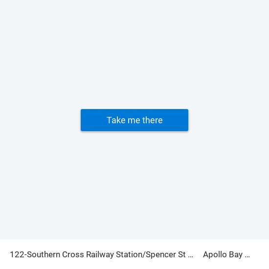 122-Southern Cross Railway Station/Spencer St (Melbourne City) to Apollo Bay Airfield map