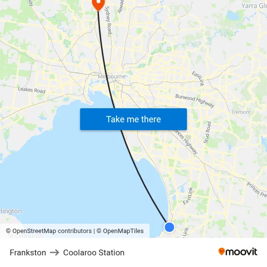 Frankston to Coolaroo Station map