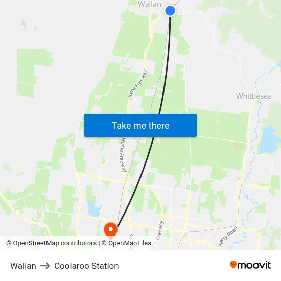 Wallan to Coolaroo Station map