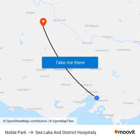 Noble Park to Sea Lake And District Hospitalq map