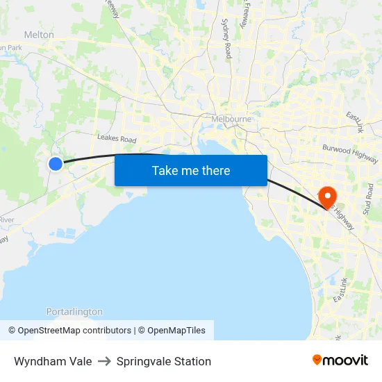 Wyndham Vale to Springvale Station map