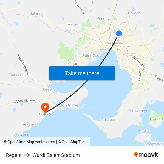 Regent to Wurdi Baierr Stadium map