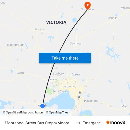 Moorabool Street Bus Stops/Moorabool St (Geelong) to Emergency Ward map