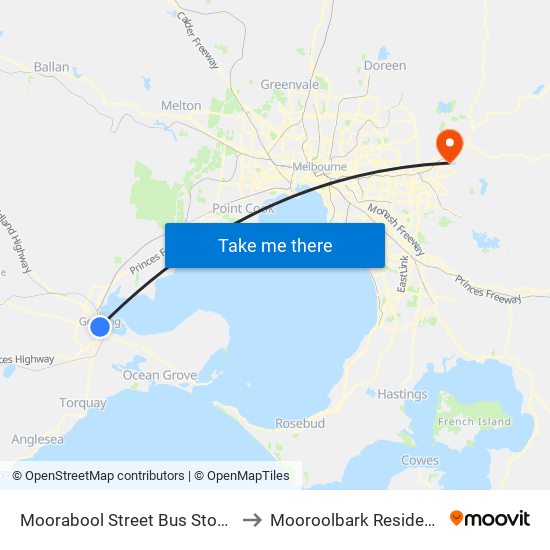 Moorabool Street Bus Stops/Moorabool St (Geelong) to Mooroolbark Residential Aged Care Facility map