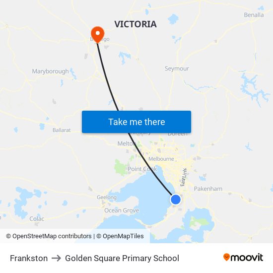 Frankston to Golden Square Primary School map